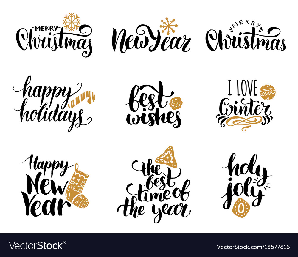 Handwritten christmas and new year