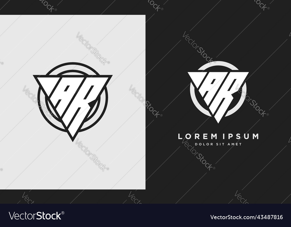 Letter ar triangle logo icon modern stylish