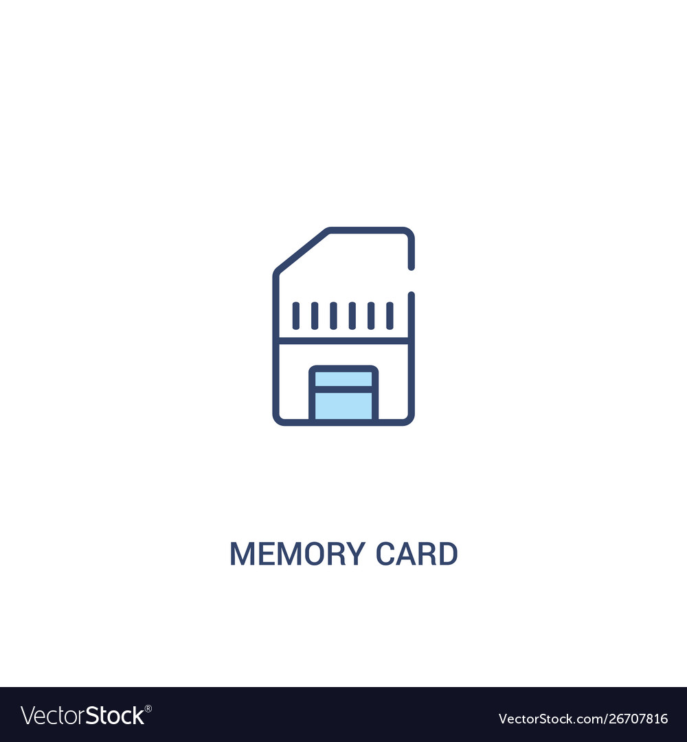 Memory card concept 2 colored icon simple line Vector Image Memory card concept 2 colored icon simple line