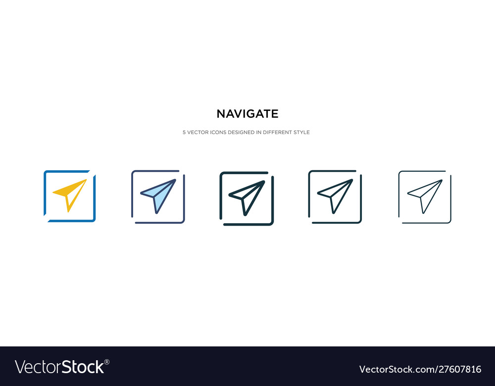 Navigate icon in different style two colored
