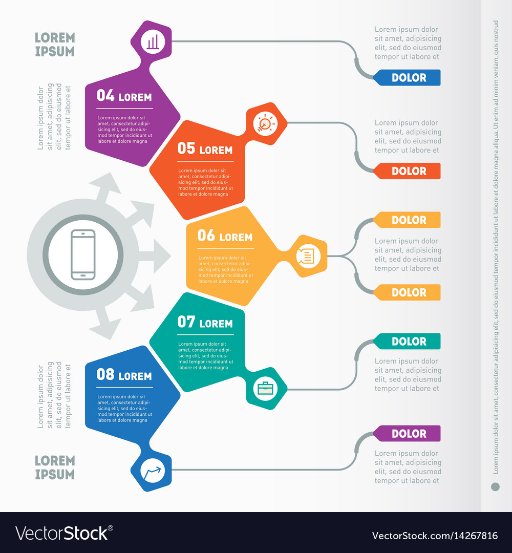 Part of the report with icons set infographic