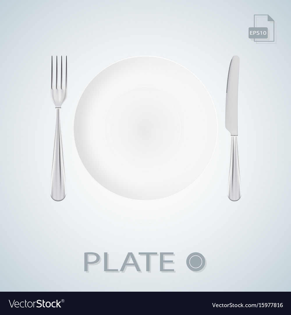 Plate with fork and knife isolated on a background