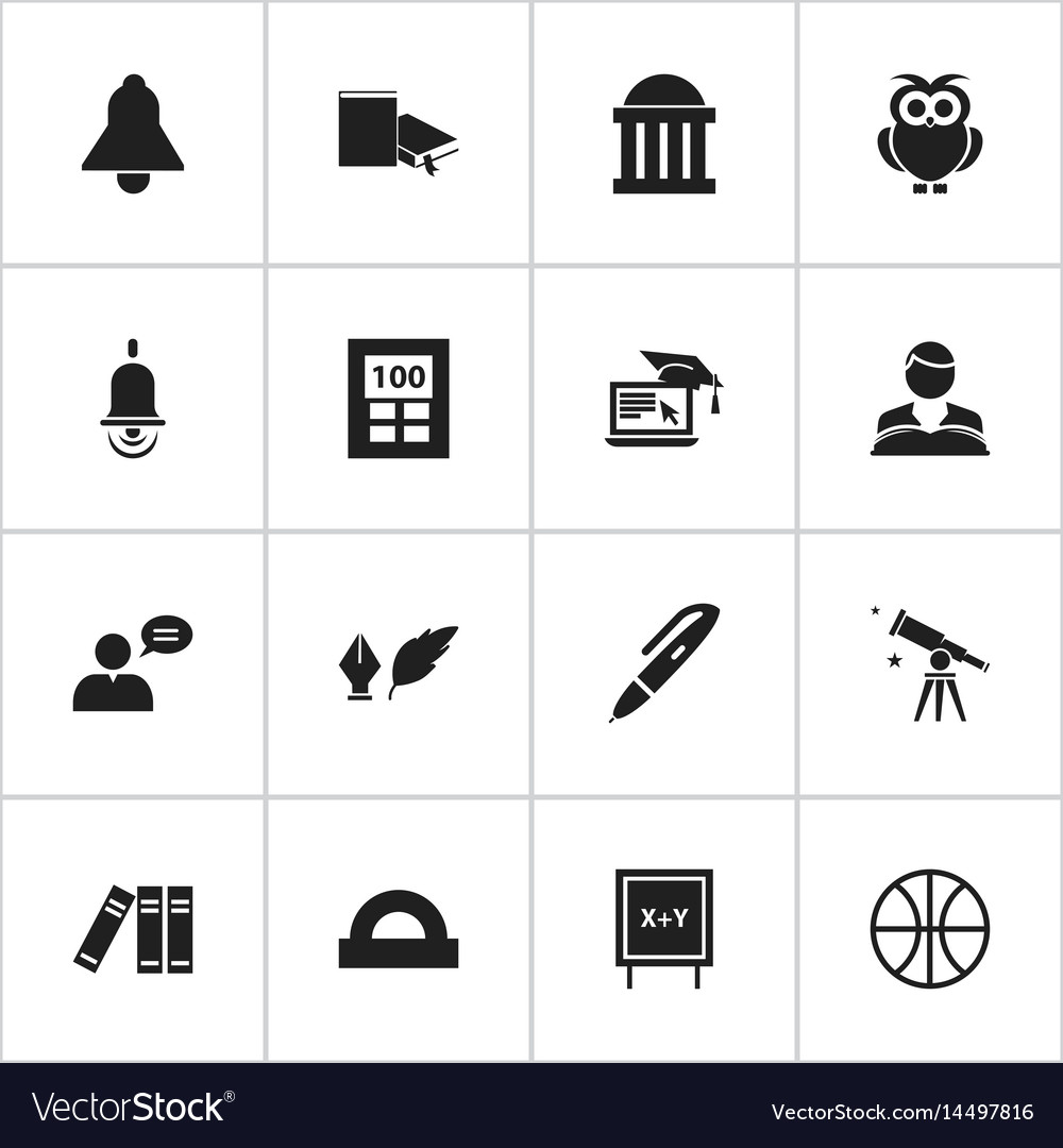 Set of 16 editable science icons includes symbols