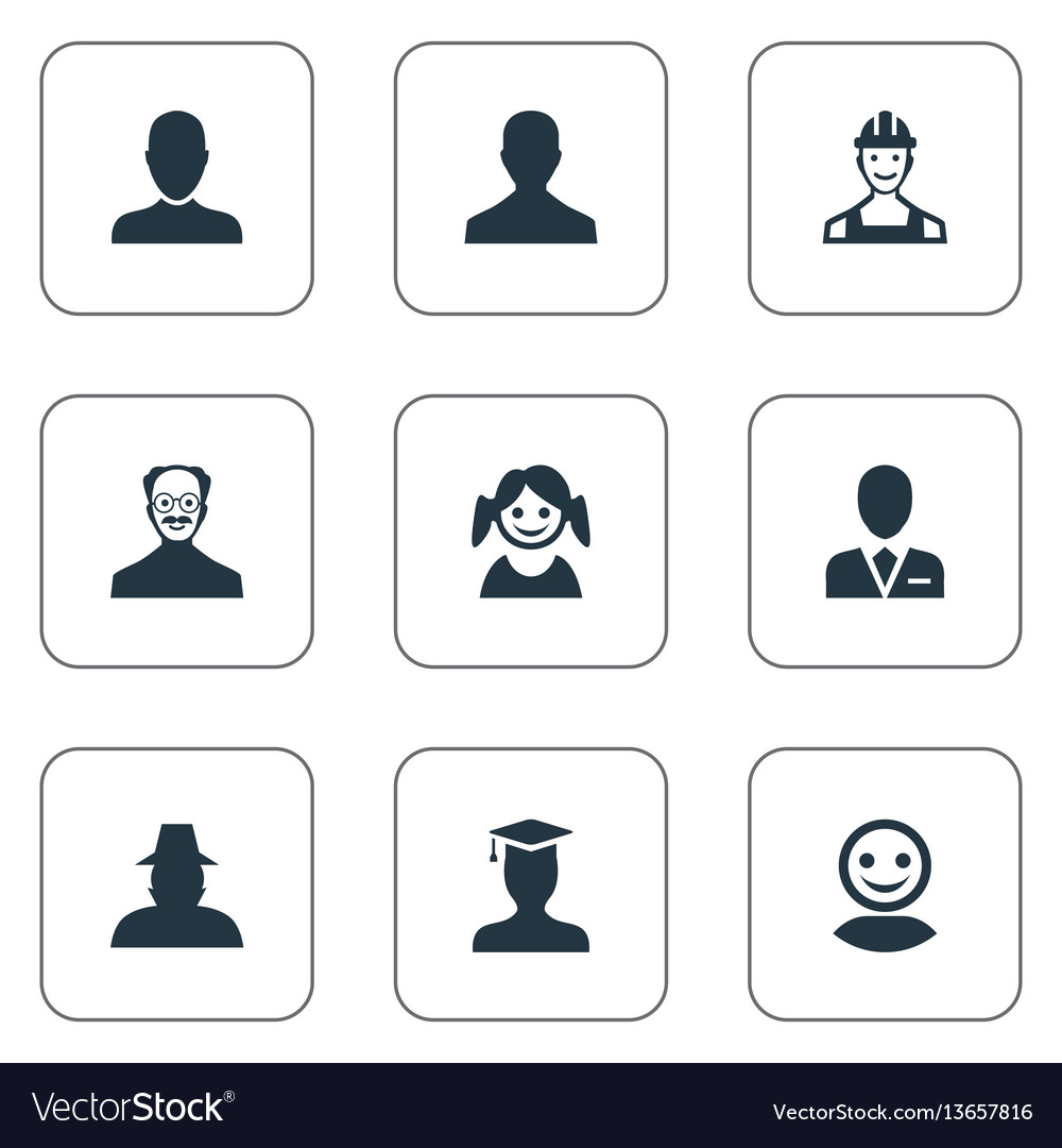 Set of simple member icons