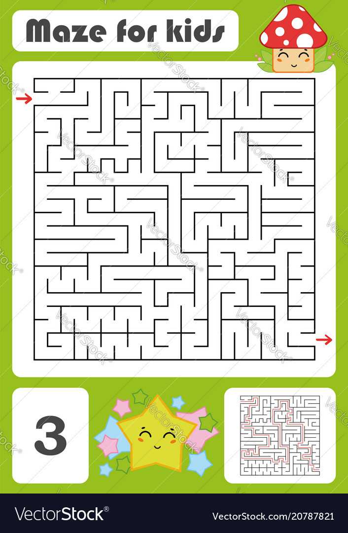A square labyrinth developmental game vector image A square labyrinth developmental game
