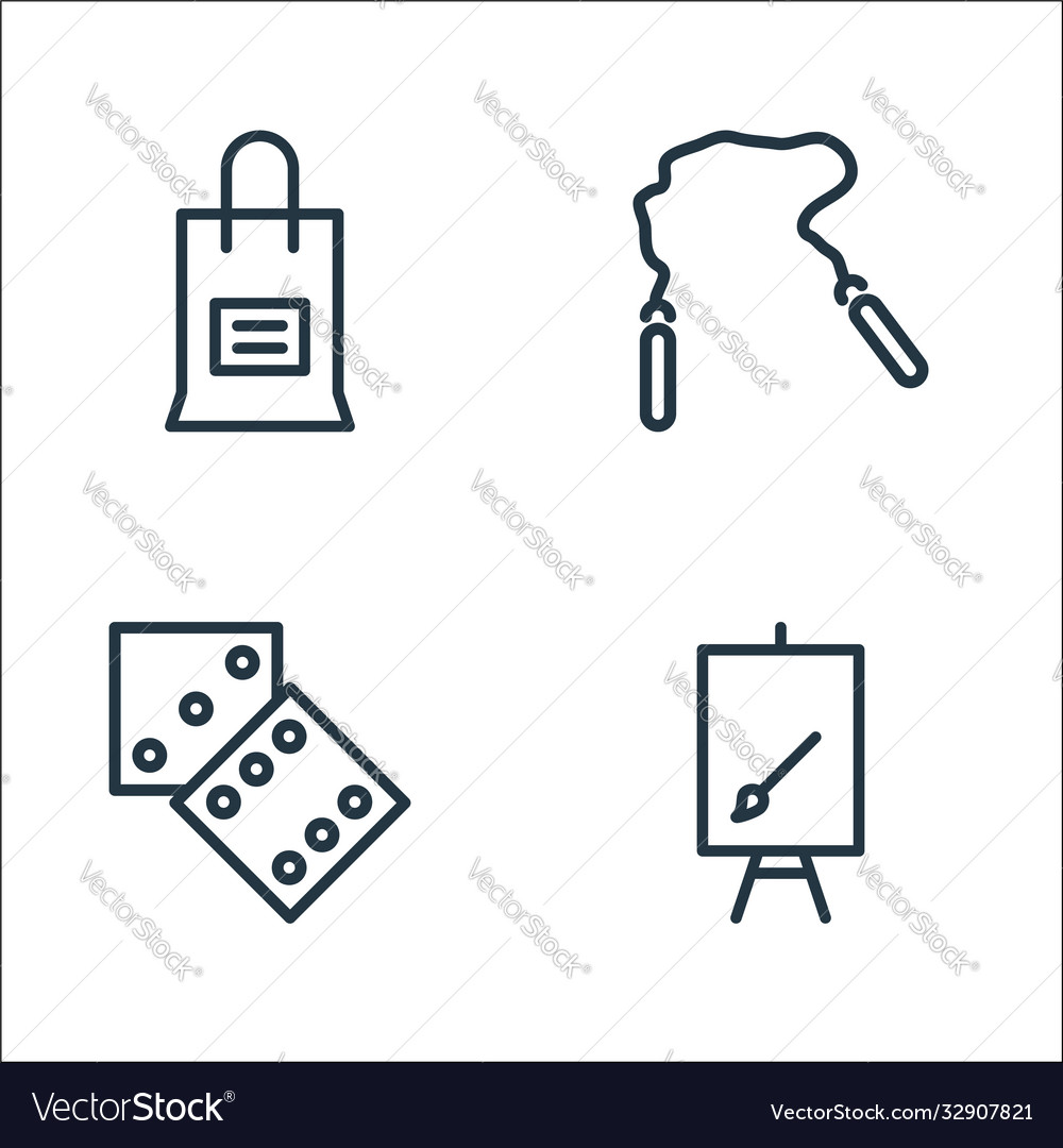 Activities line icons linear set quality