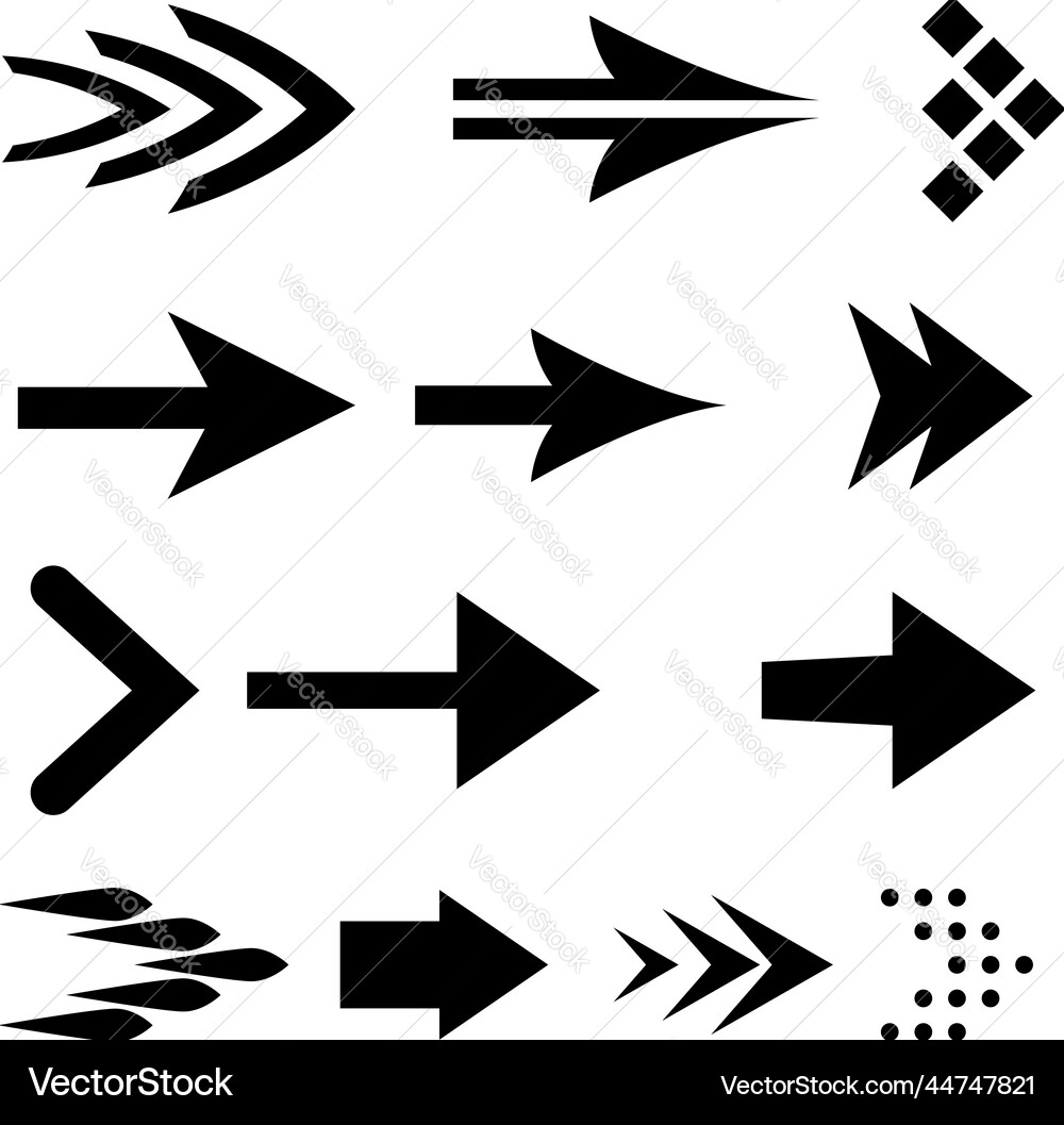 Arrow set Royalty Free Vector Image - VectorStock