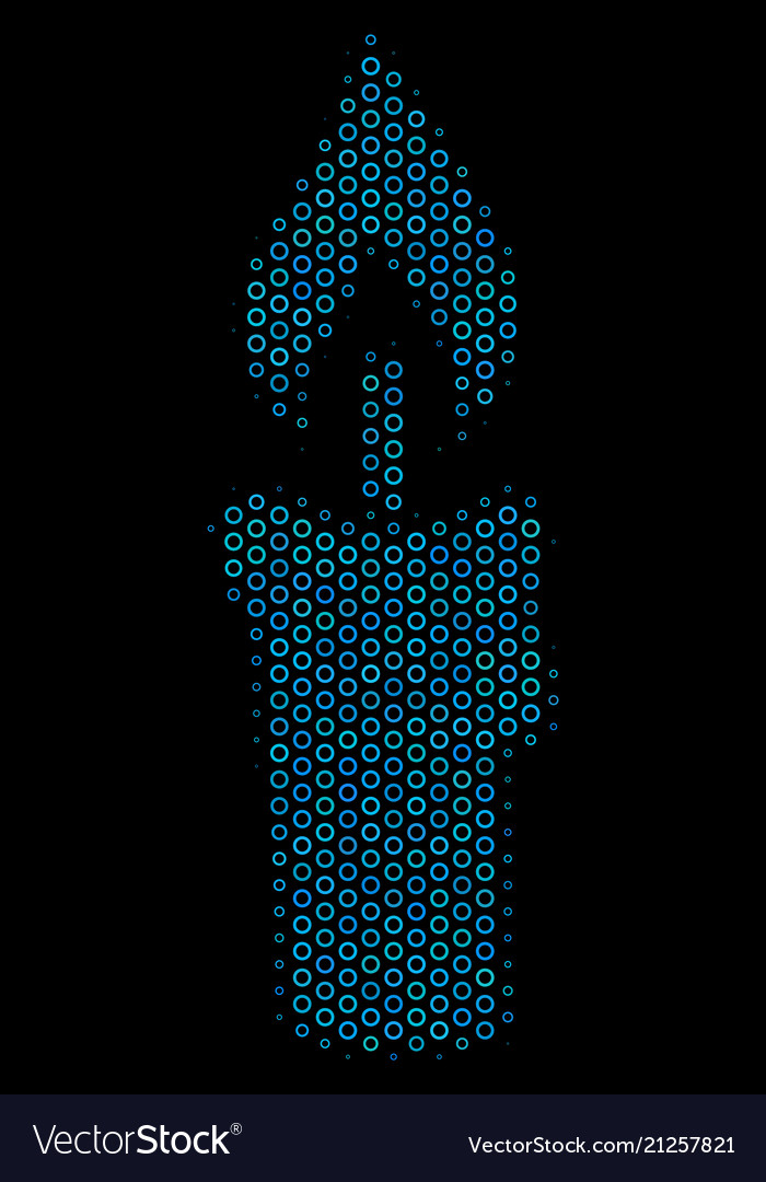 Candle mosaic icon of halftone bubbles