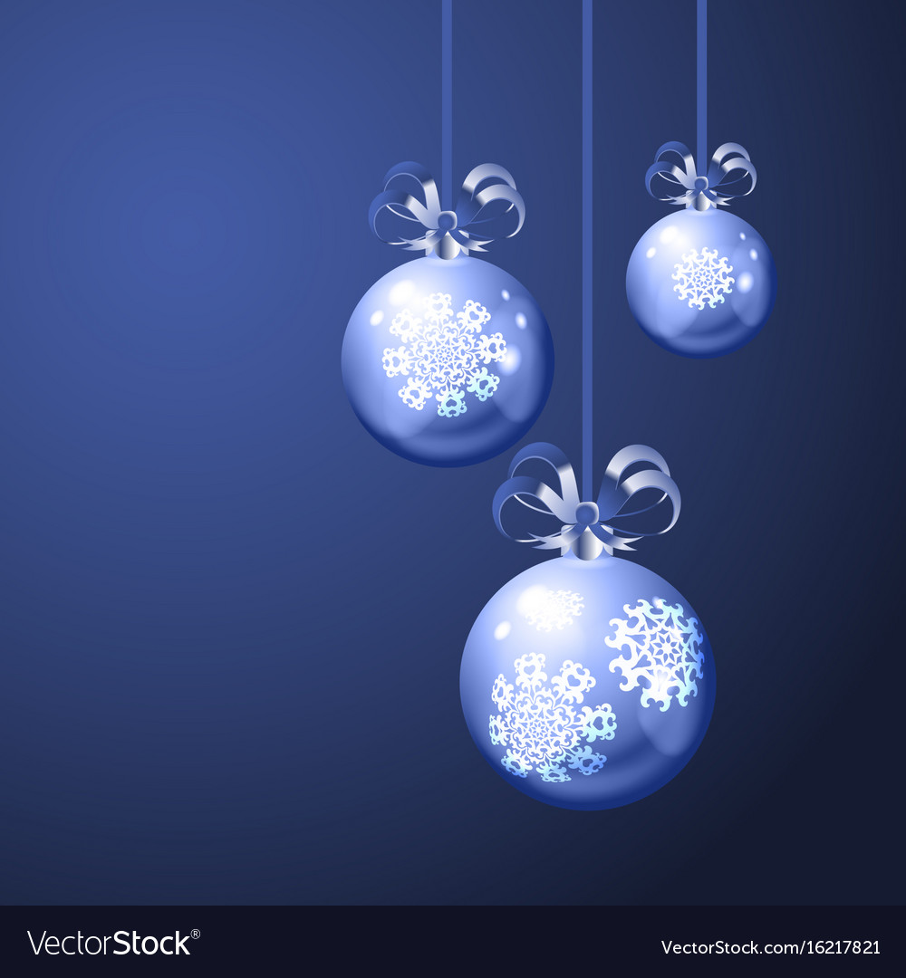 Christmas balls on blue background