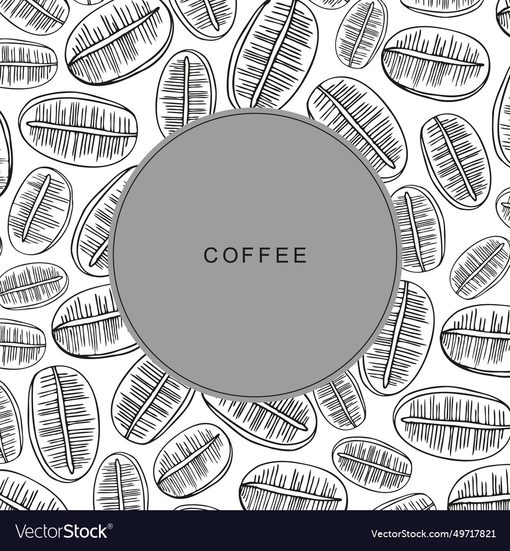 Coffee seeds border background for text