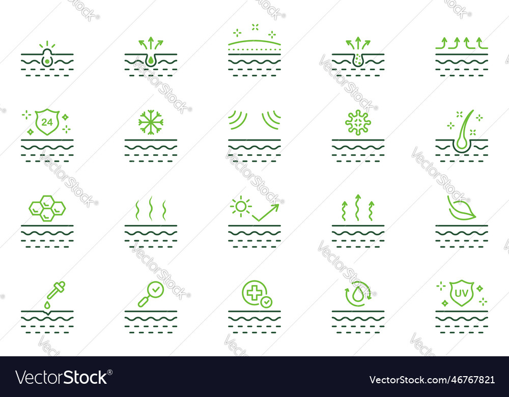 Dermatology medical skin care linear pictograph