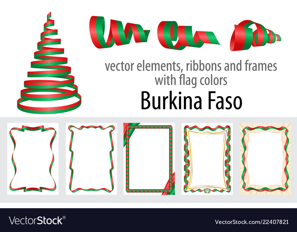 Elements ribbons and frames with flag colors