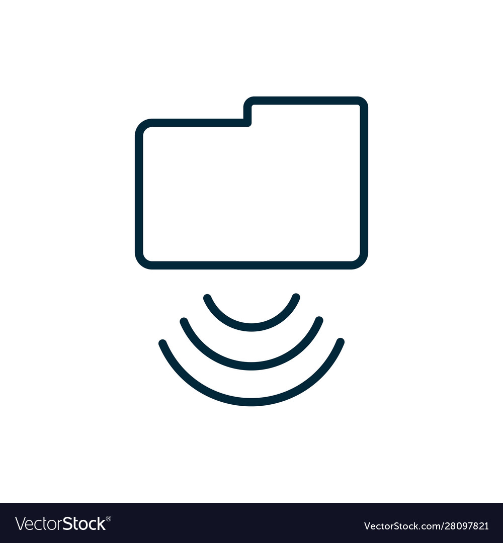 Folder file wifi internet things line icon