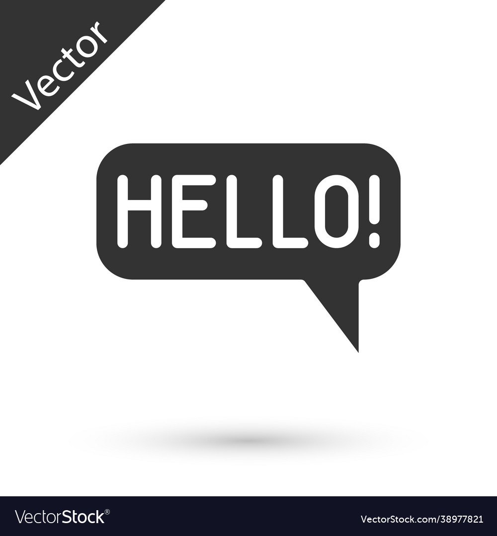 Grey hello in different languages icon isolated vector image Grey hello in different languages icon isolated