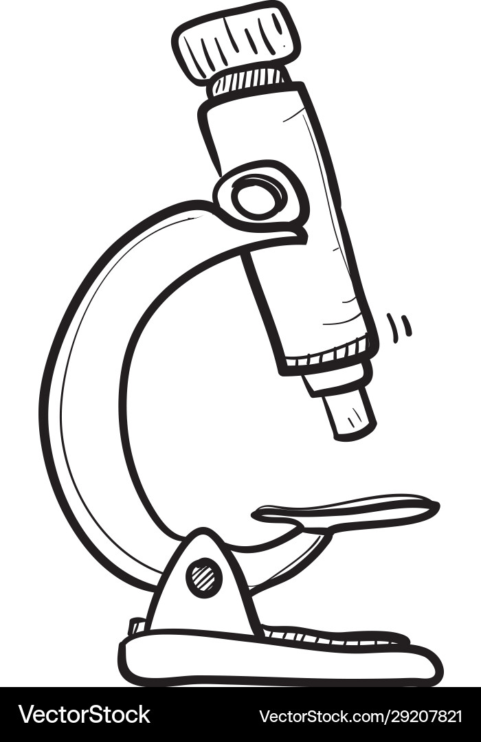 Hand drawn microscope line art chemistry Vector Image