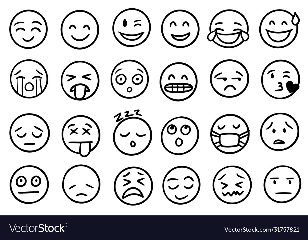 Emojis Drawings Outline