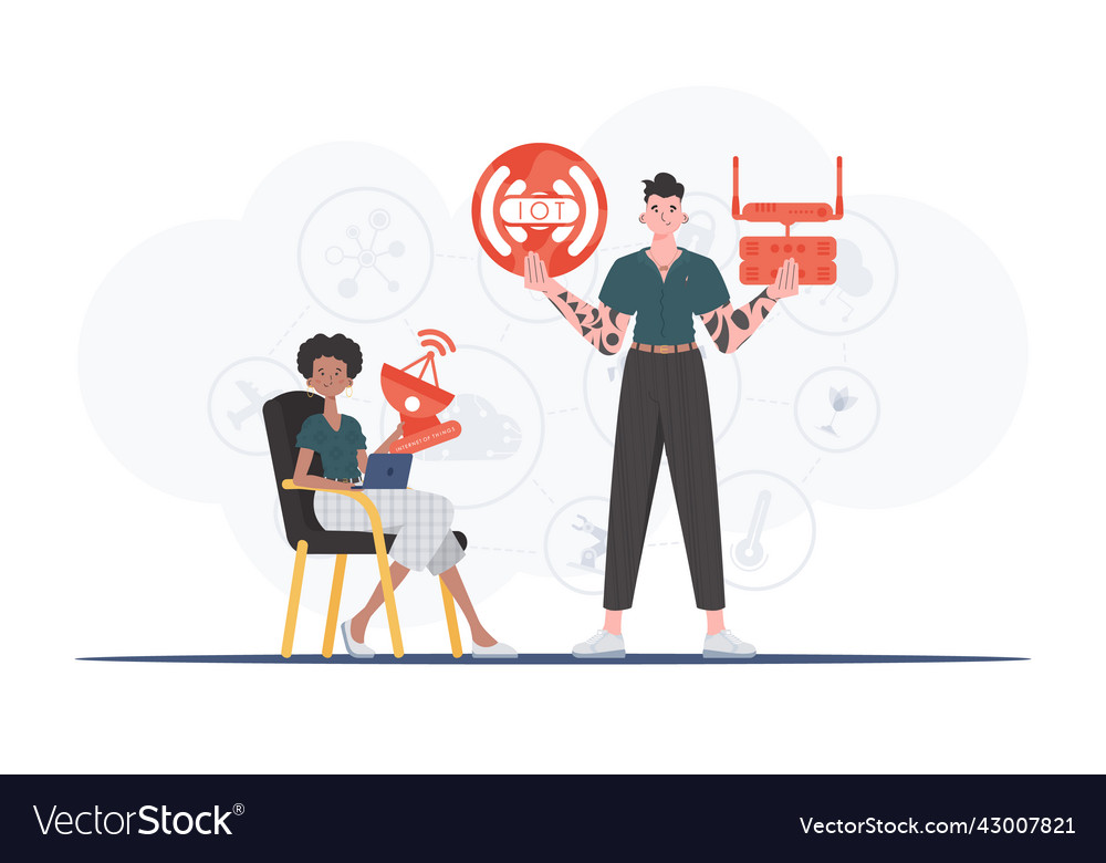 Internet of things and automation concept Vector Image Internet of things and automation concept