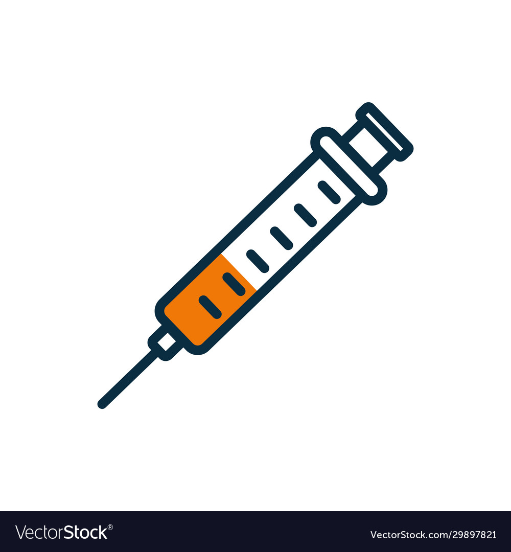Isolated injection half line color style icon