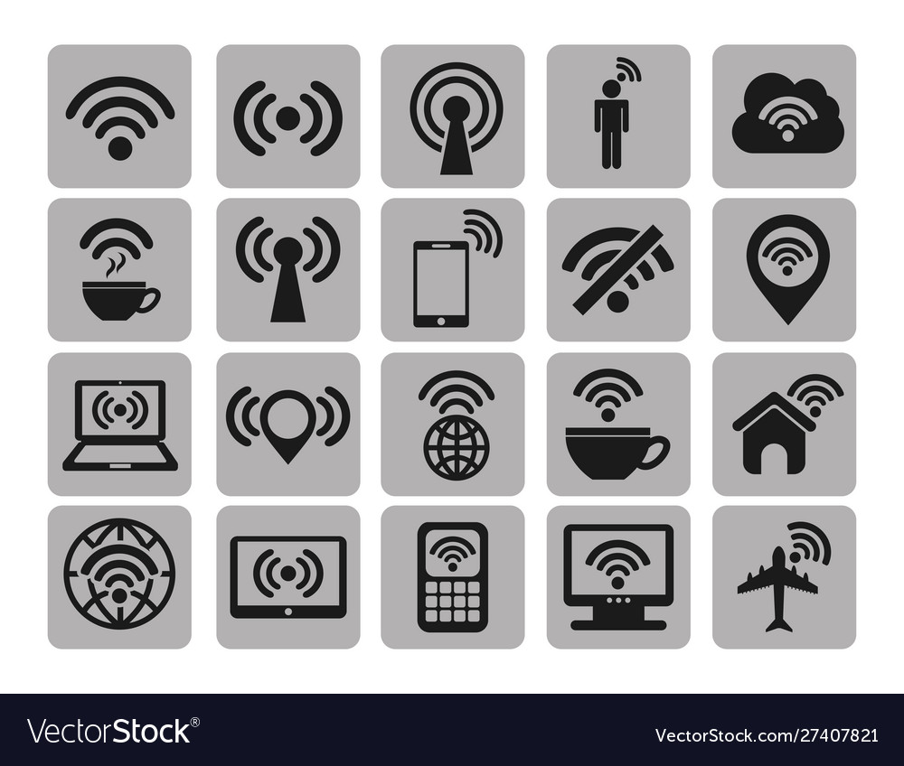 Isolated wifi icon set design