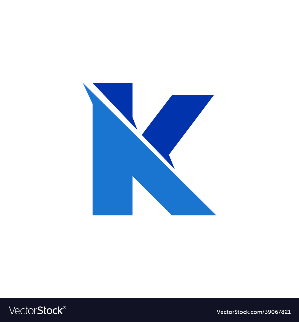 Letter k slice motion arrow colorful logo Vector Image