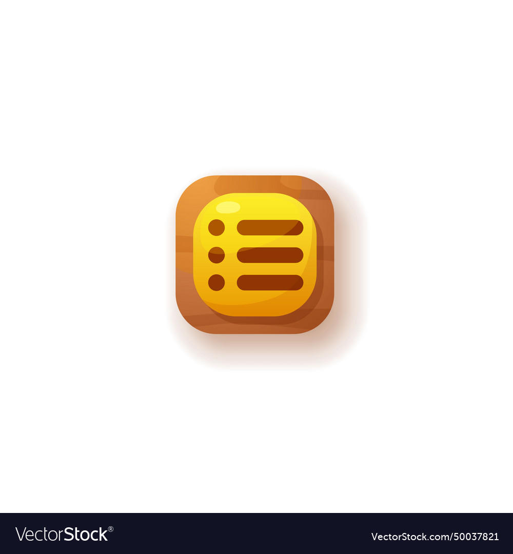 Menu ui button icon push yellow