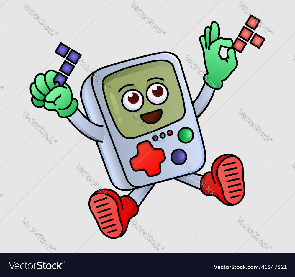Portable isolated game console tetris retro vector image Portable isolated game console tetris retro