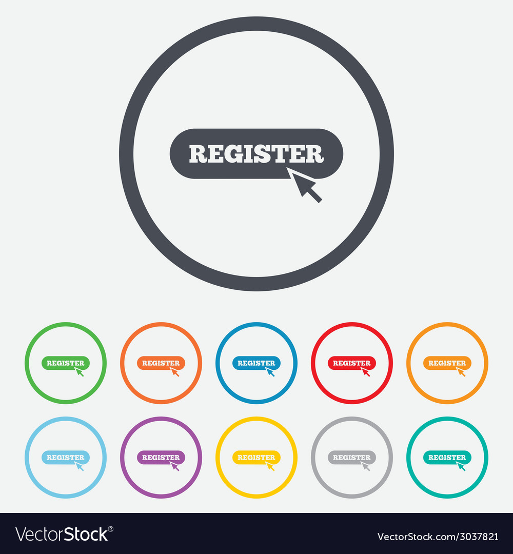 Register with cursor pointer icon membership