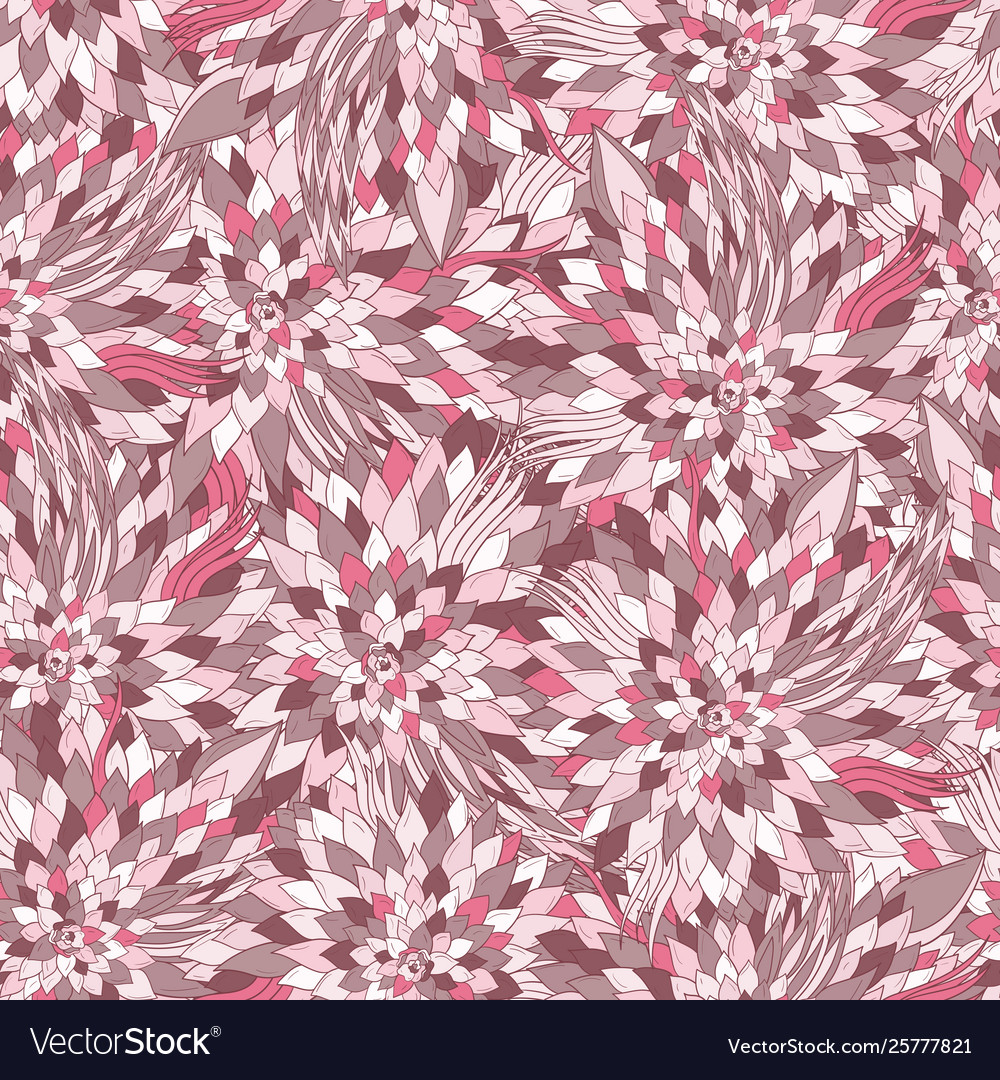 Seamless floral background with abstract patterns