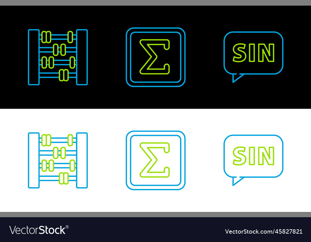 Set line mathematics function sine abacus vector image Set line mathematics function sine abacus