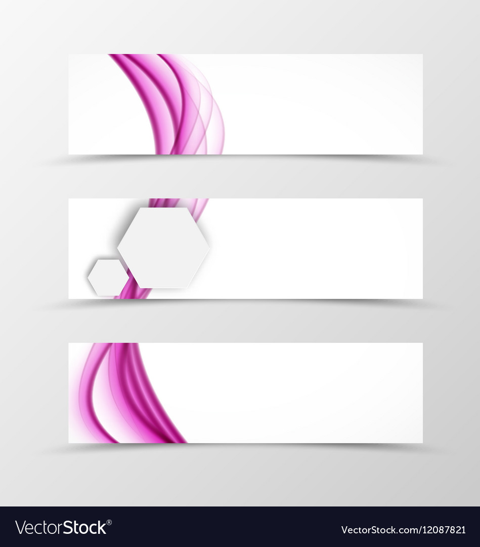 Set of header banner wave design