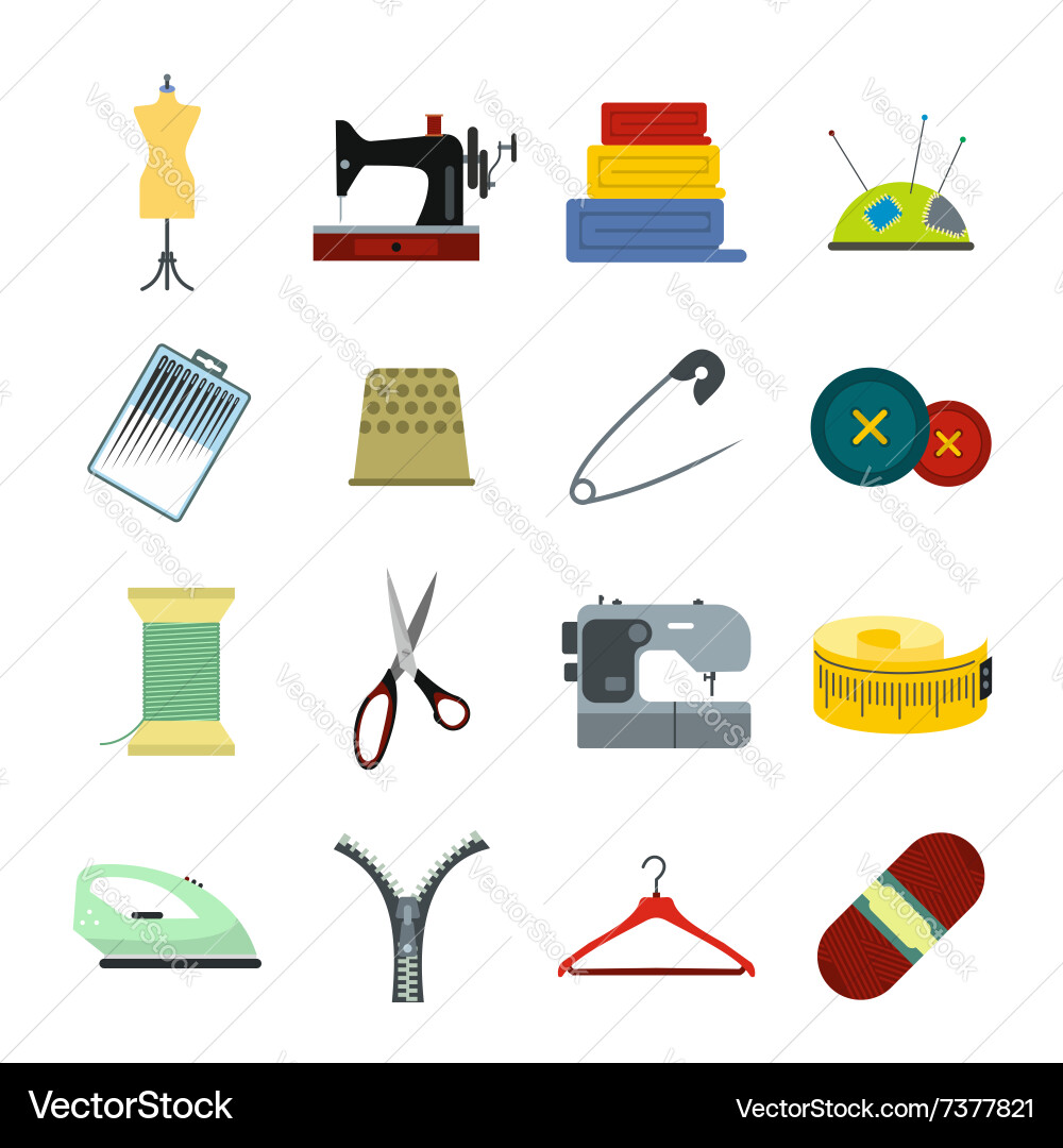 Sewing flat icon Royalty Free Vector Image - VectorStock