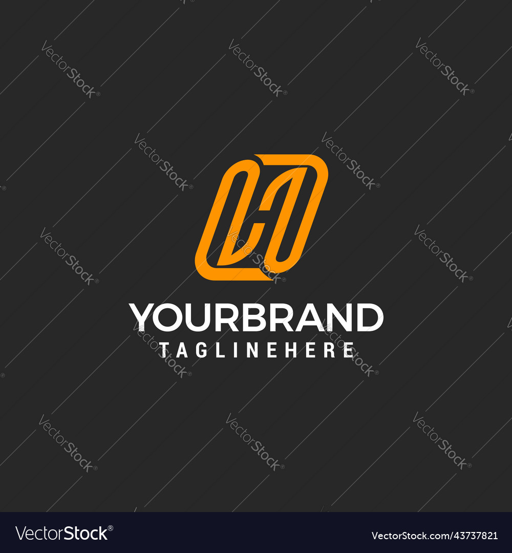 Simple letter hn nh monogram logo line design
