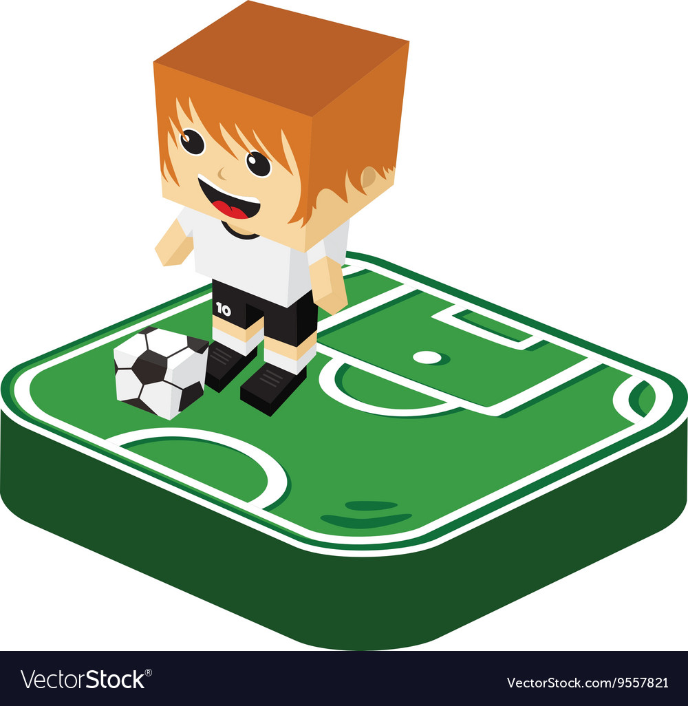 Soccer player isometric cartoon