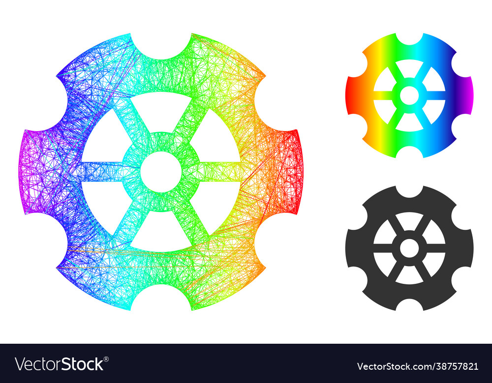 Spectrum net gradient gear icon vector image Spectrum net gradient gear icon
