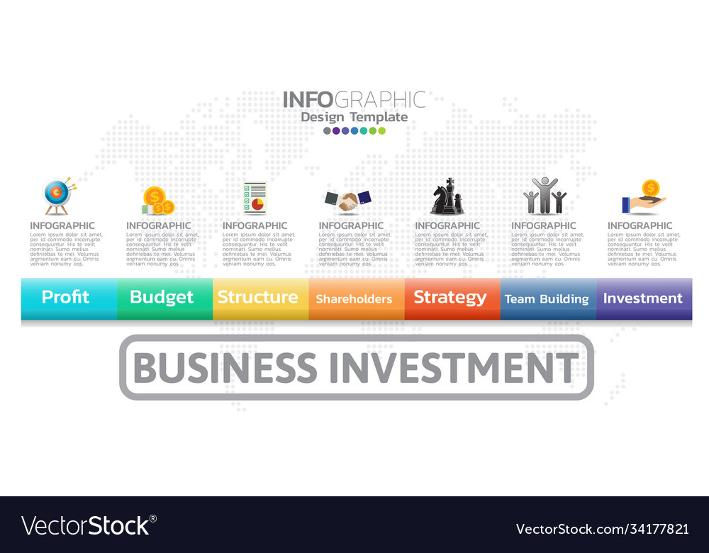 Timeline infographics design template with 7 Vector Image