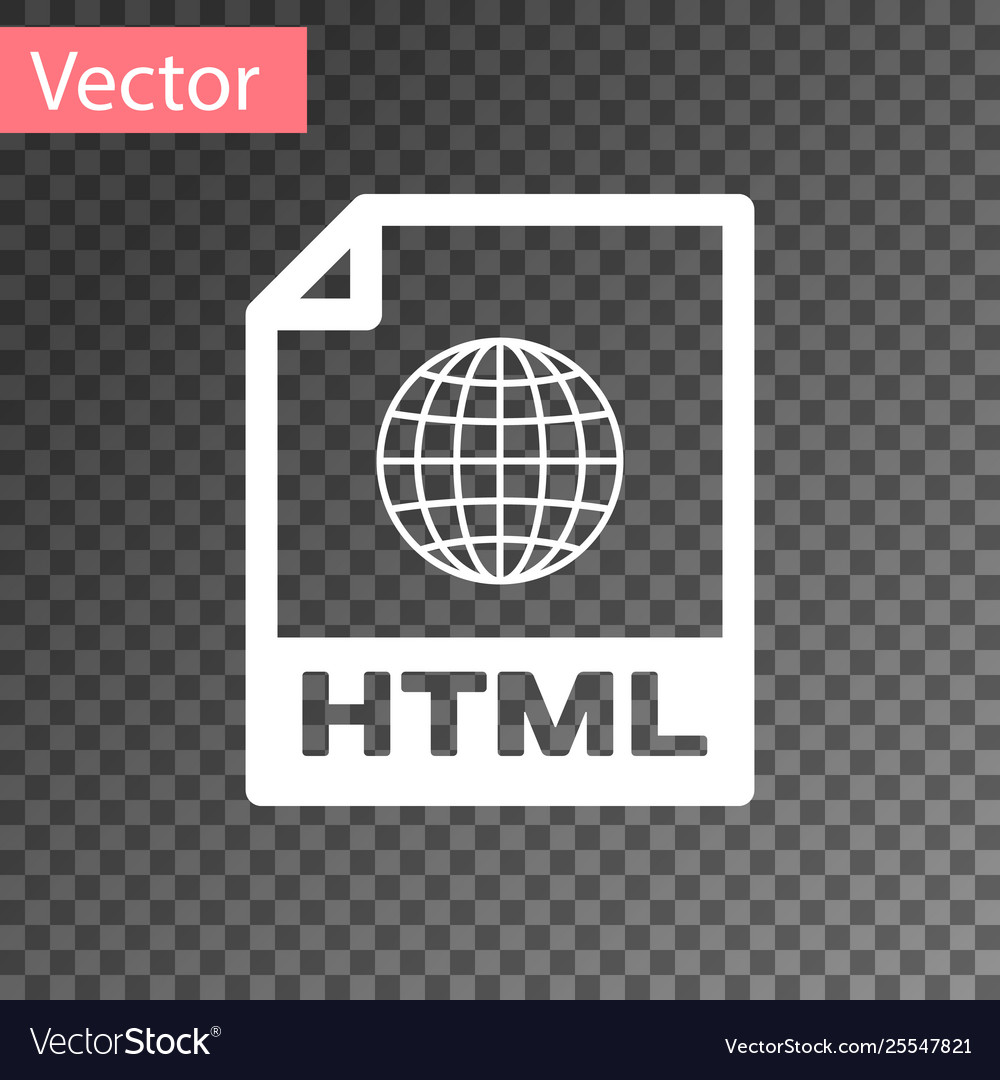 White html file document icon download vector image White html file document icon download