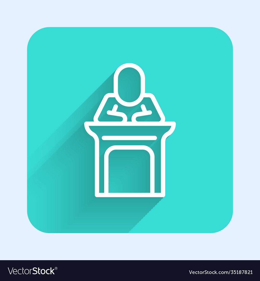 White line judge icon isolated with long shadow