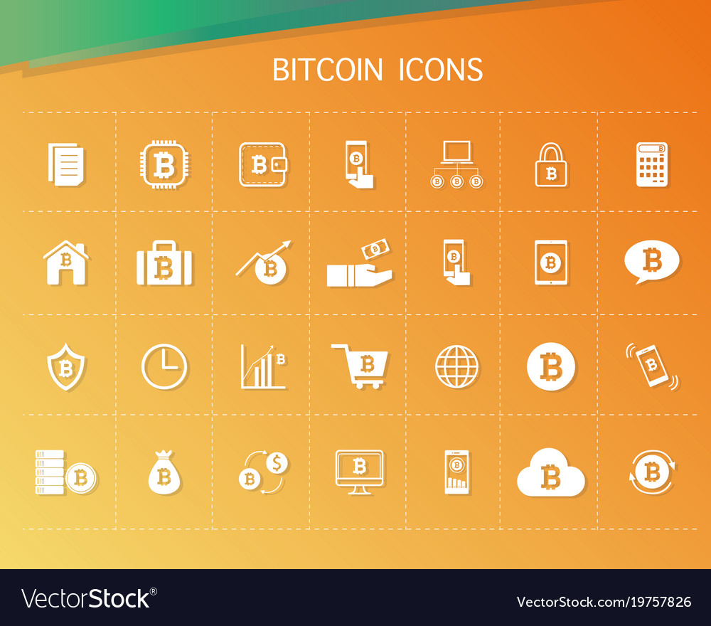 Bitcoin Icons For Currency Exchange Online On Vector Image