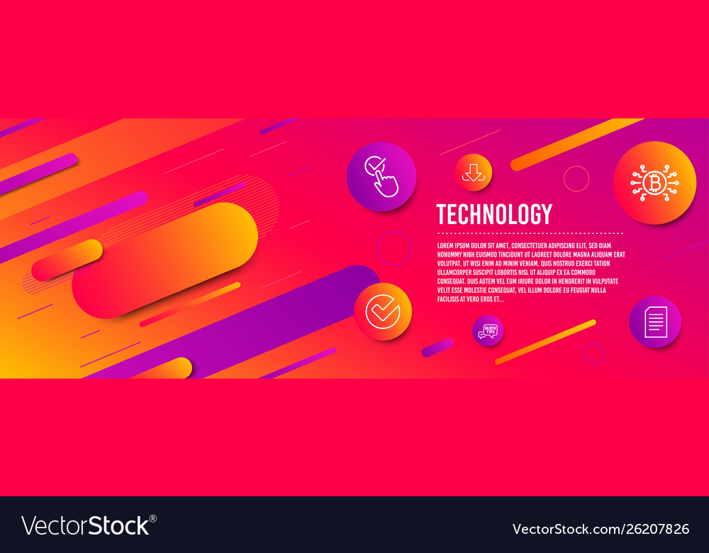 Checkbox download and bitcoin system icons set vector image Checkbox download and bitcoin system icons set