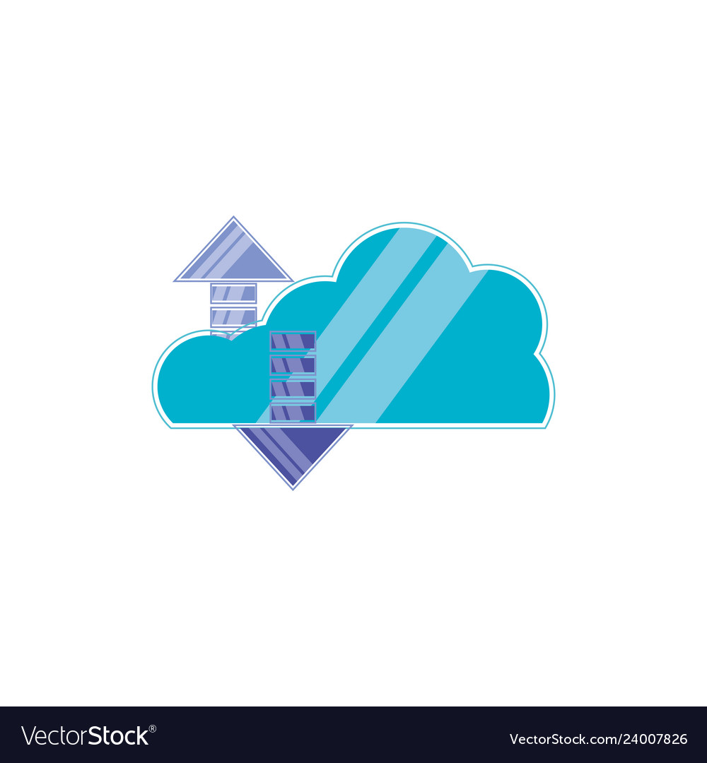 Cloud computing with arrows icon