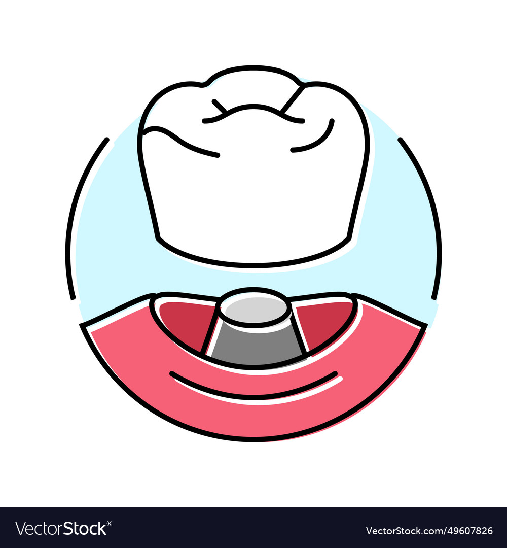 Crown dental procedure color icon Royalty Free Vector Image