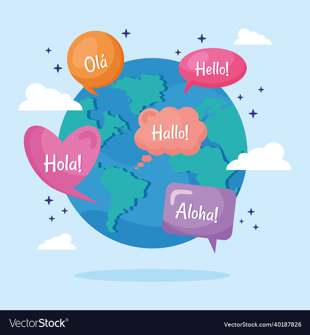 Earth with global hello