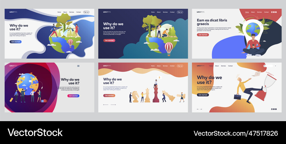 Ecological project set Royalty Free Vector Image
