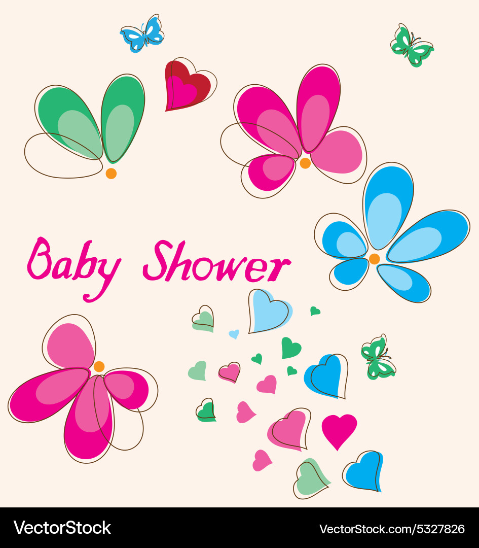 Floral baby shower Royalty Free Vector Image VectorStock
