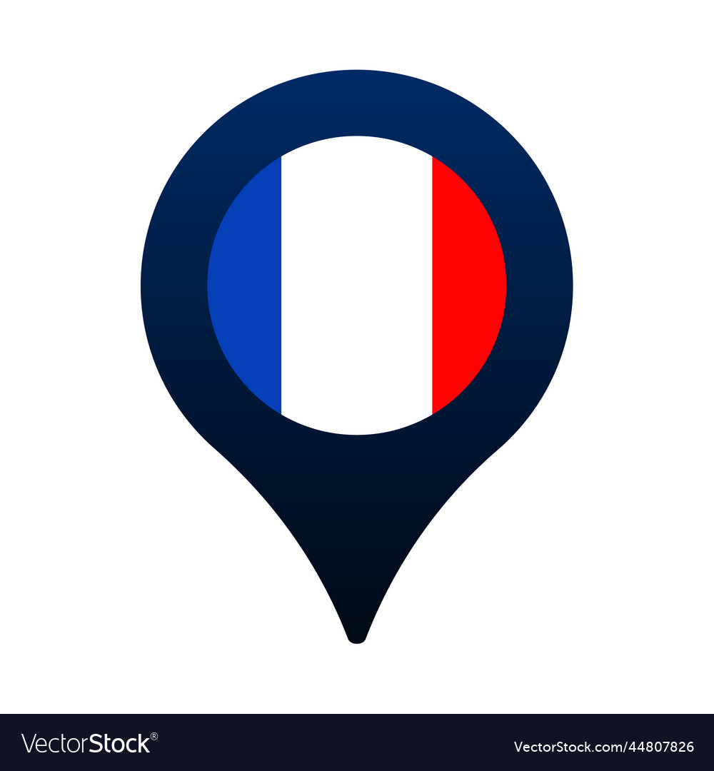 France flag and map pointer icon national Vector Image France flag and map pointer icon national