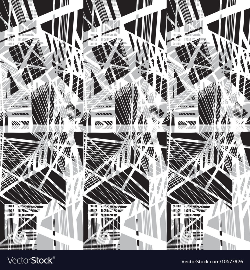 Hand-drawn seamless pattern with abstract
