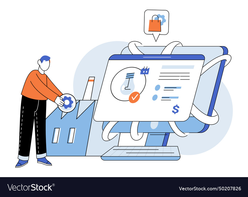 Industry iot blockchain weaves secure tapestry vector image Industry iot blockchain weaves secure tapestry
