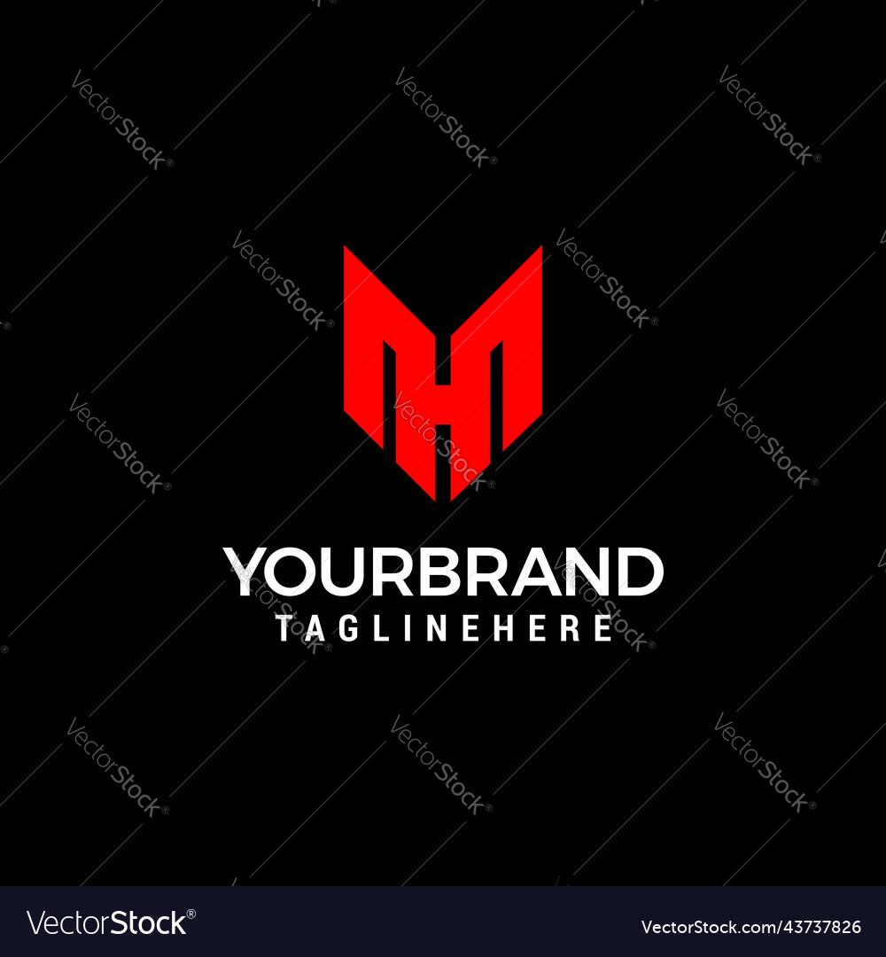 Initial Letter Hm Mh Logo Template Design Vector Image