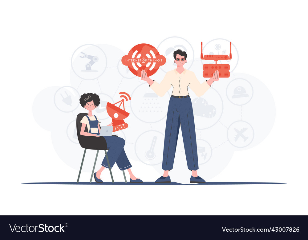 Internet of things and automation concept Vector Image Internet of things and automation concept