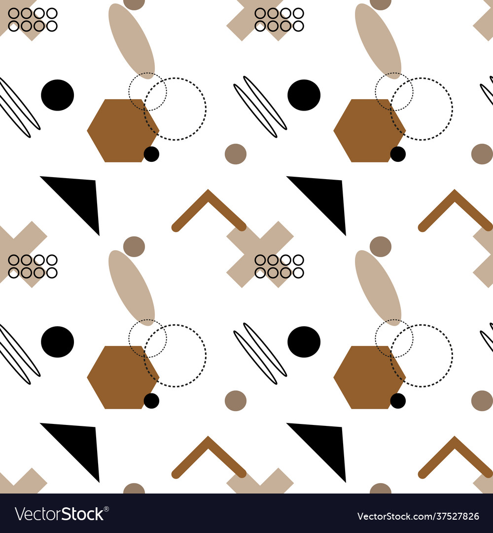 Memphis pattern retro background in color figures Vector Image Memphis pattern retro background in color figures